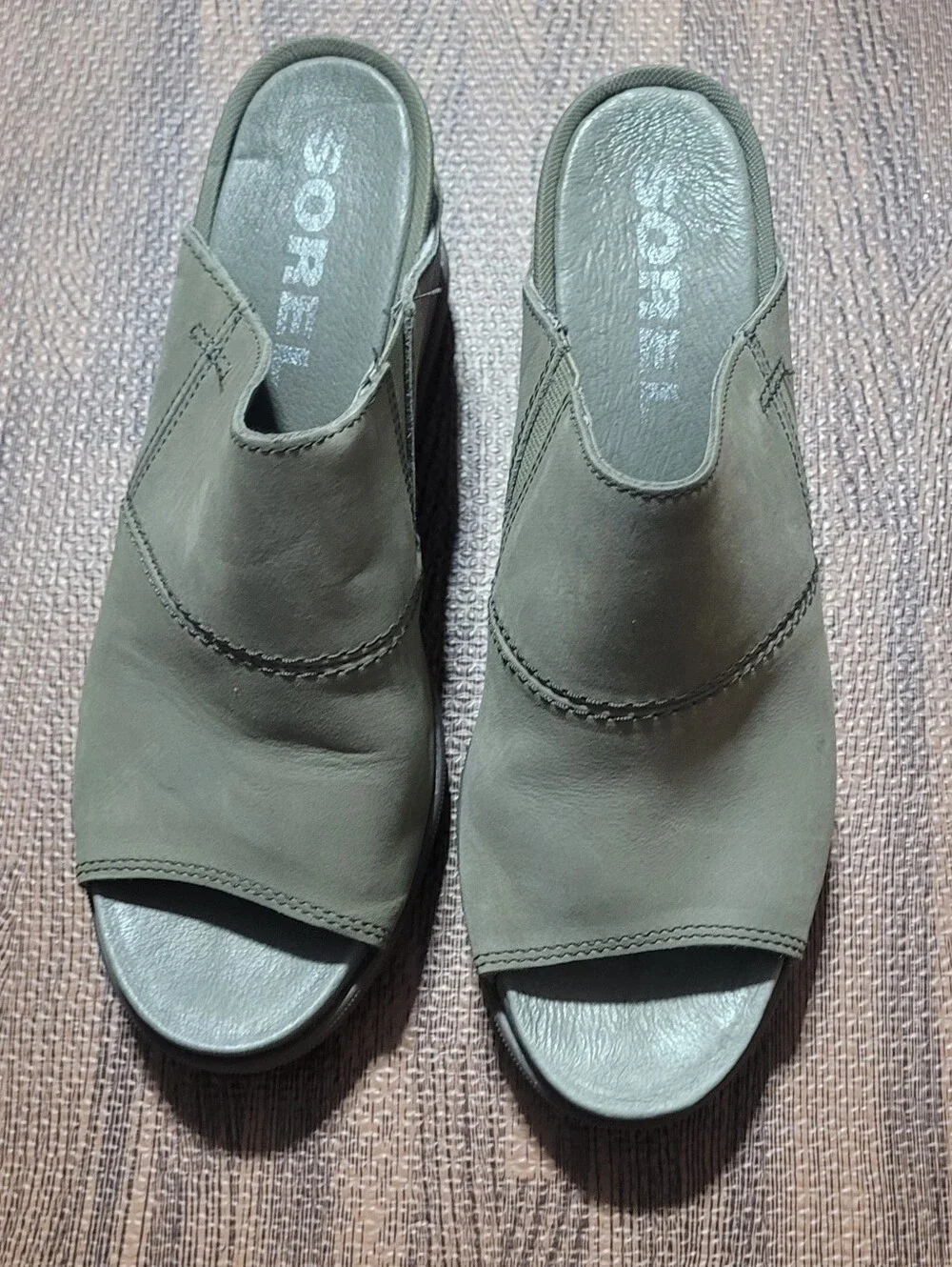 Sorel Joanie II Slide Wedge Sandals- Sage Sz 9